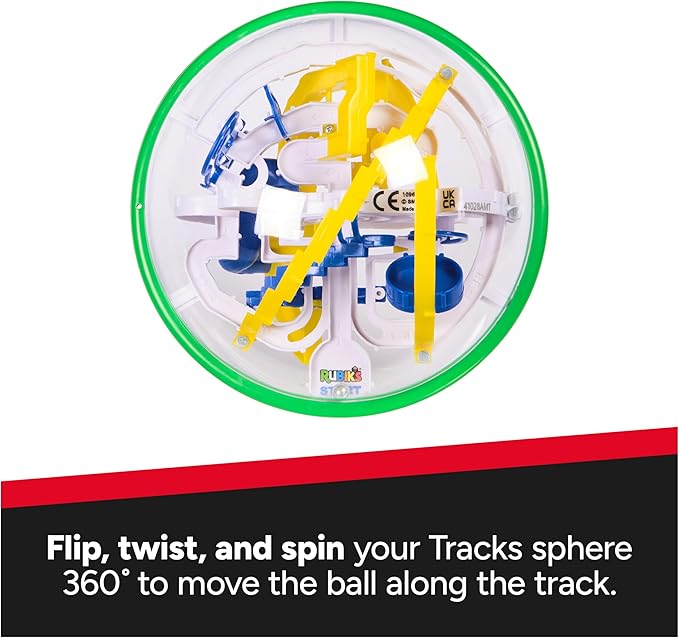 Rubik’s Cube, Rubik’s Tracks 70 3D Gravity Maze & 3D Puzzle Game with 70 Obstacles, Challenging Problem-Solving Brain Teaser, Fidget Toy & Sensory Puzzle for Adults, Teens & Kids, for Ages 8 & Up