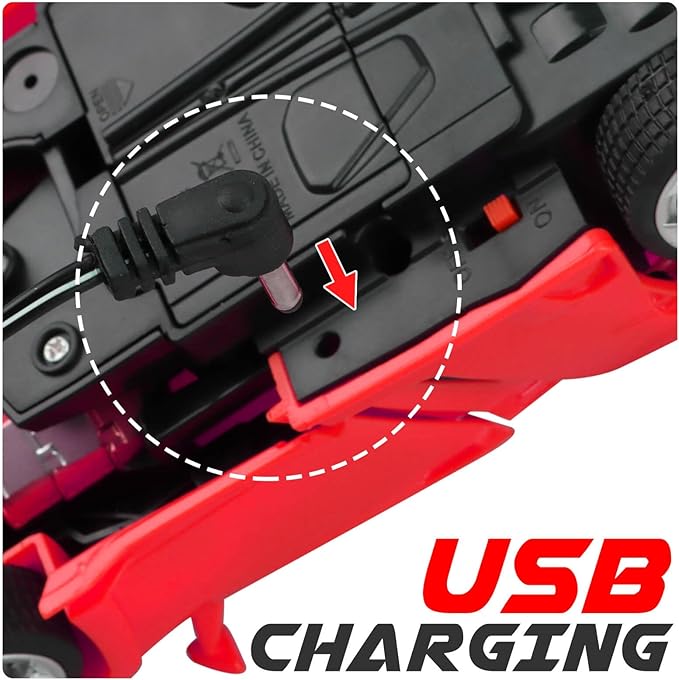Remote Control Car Toys - Transforming RC Cars for Kids, Transform Toys Car Robot, Gift Kids Toys for 3 4 5 6 7 8 10 12 Years Old Boy, Red