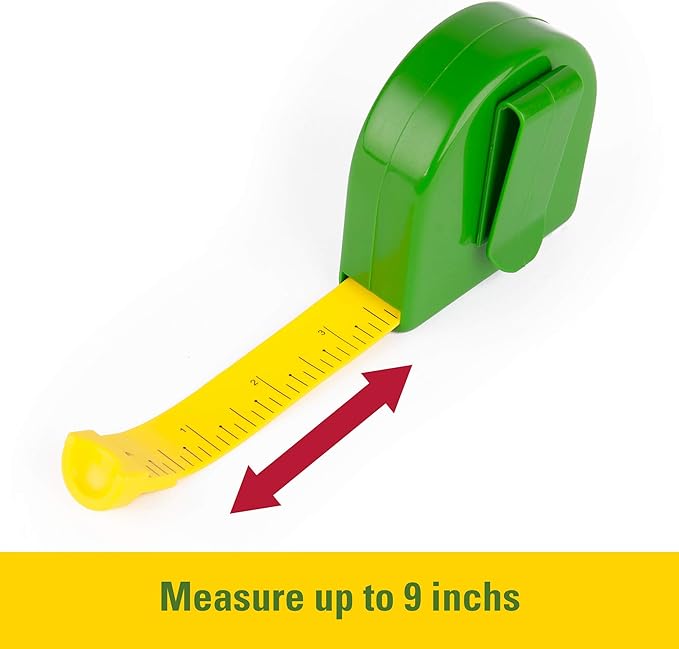 John Deere Deluxe Talking Toolbelt - 7-Piece Kids Tool Set - Interactive Construction Toys - Interactive Toddler Tools Playset - Green - 7 Count - Preschool Toys Ages 2 Years and Up