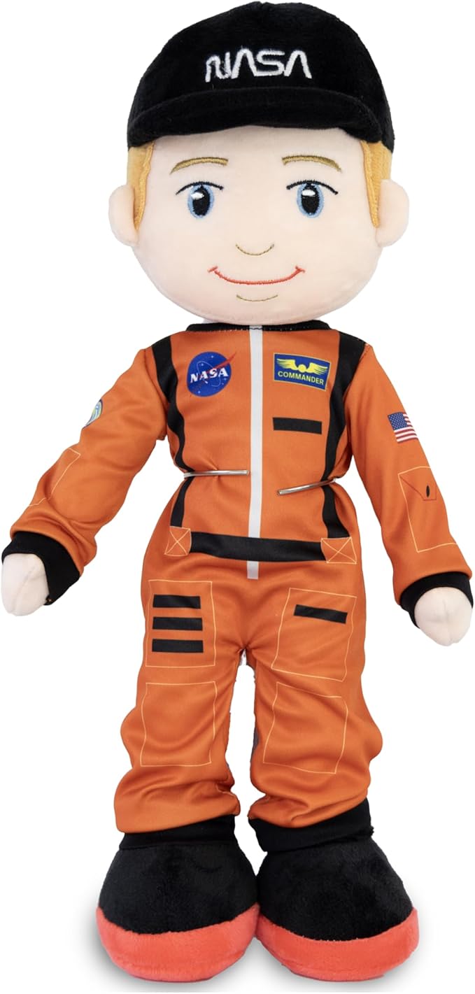 Playtime by Eimmie - 14” Howie NASA Doll - Soft Baby Doll - Plush Rag Dolls for 2 Year Old Girls & Boys Toddler & Infants - Astronaut Plush Washable Doll - Space Themed Stuffed Toys - Baby Space Toys