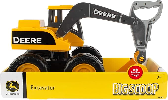John Deere Sandbox Big Scoop Excavator Toy with Tilting Dump Bed - Construction Toys - Frustration Free Packaging FFP - 15 Inch