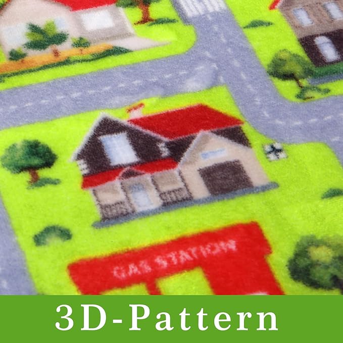 Kids Play Rug 5x7 Kids Carpet for Playroom Toddler City Traffic Road Mat Area Rug Soft Non Slip Fun Carpet for Kids Children Nursery Playroom Classroom City Pretend Play Educational Rug Grey