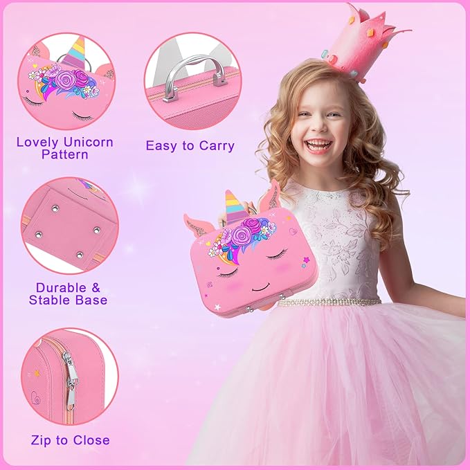 Kids Nail Polish Set for Girls, Non-Toxic Quick Dry Nail Art Salon Kit with Nail Dryer and Peelable Nail Polish,Ideal Gift Toys for Girls Age 3-12