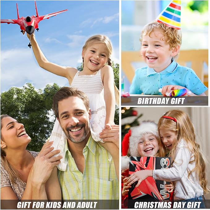 RC Plane for Kids Over 12 Years and Up,2CH Foam Remote Control Airplane Wireless Toys,Hobby RC Glider Aircraft Gifts for Beginners Boys Girls Adult Red