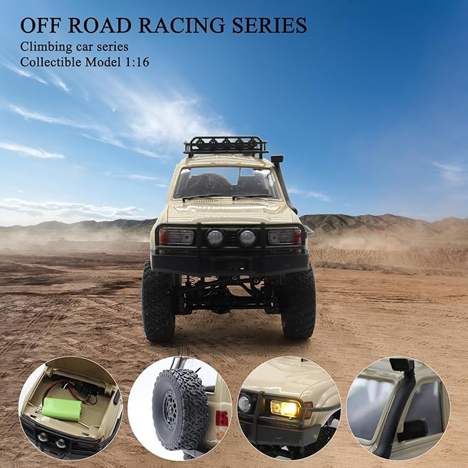 Remote Control Truck for LC80 Model, Rc Truck 4WD SUV RC Rock Crawler 4x4 Off Road Vehicle Car with Snorkel Hood&Luggage Rack Kids Hobby Toy RC Crawler