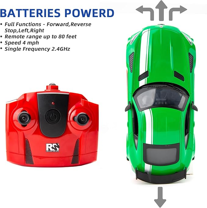 BDTCTK 1/16 Benz AMG GTR Large Size Remote Control Vehicle Cars with Lights Great Gift RC Car Toy for Boys & Girls(Green)