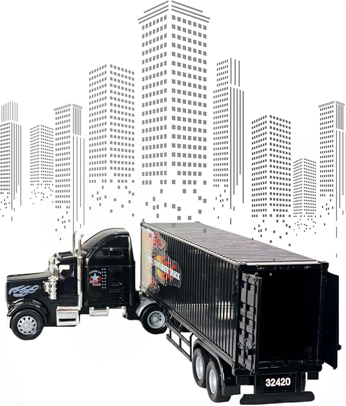 Big-Daddy Heavy Duty Tractor Trailer Cargo Transporter with Remote-Controlled Cargo Hold