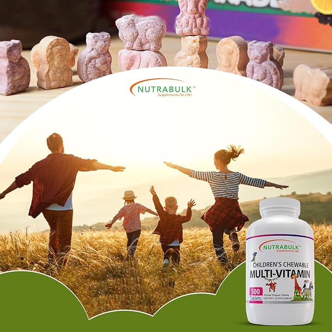Children’s Chewable Multi-Vitamins - Promoting Kids' Overall Development - USA-Made, May Help to Support Immune, Bone, Brain & Overall Well Being- Vegan & Gluten Free - 500 Cherry Tablets