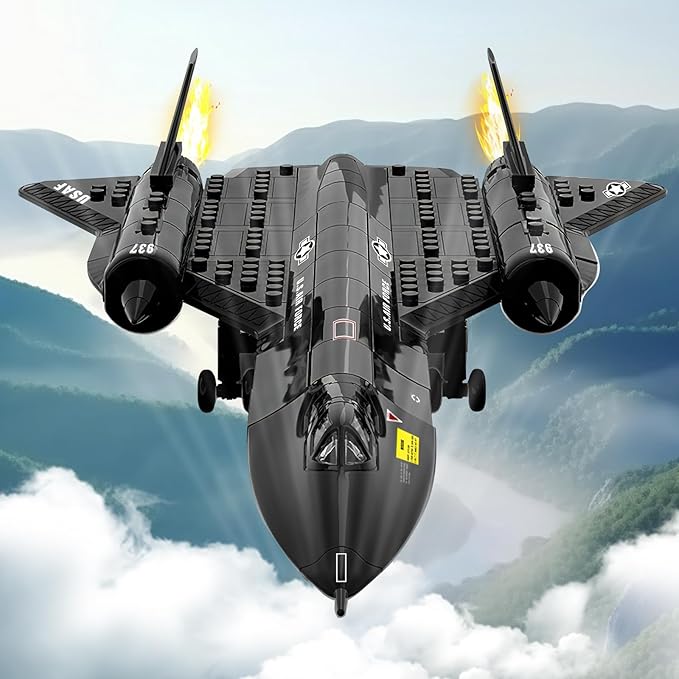 SR-71 Fighter Jet Building- Compatible with Lego Plane, Set, Military Fighter Plane Jet Suitable for 8-14 Years Old Children and Adults as Gifts (183 PCS)