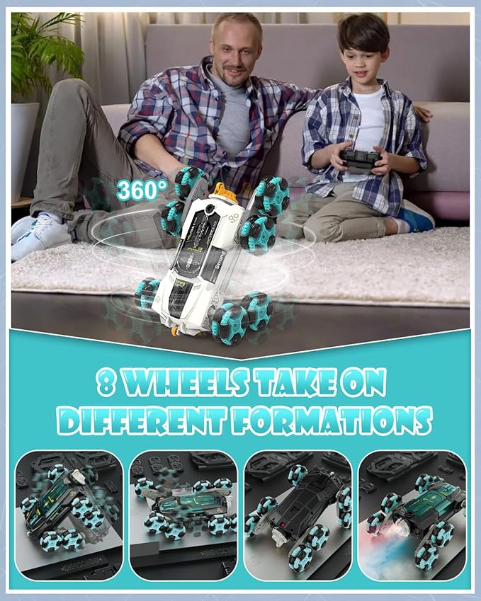 ATHLERIA Gesture Sensing Stunt Rc Cars, 2.4Ghz 8Wd Rechargeable Racing Drift Double-Sided Car, Hand Remote Control Crawler Toy for Boys 8 9 10 11 12 Year Old, Christmas Birthday Party Present for Kids