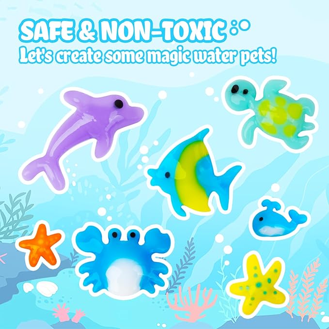 Eleanore's Diary Aqua Fairy Water Gel Kit, Magic Water Elf Toys for Kids, Creative Squishy Maker Toy, Holiday DIY Art & Crafts for Boys Girls Ages 3-12, Summer Family Party Favors Birthday Gifts