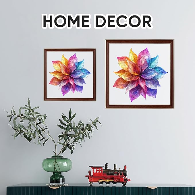 Colorful Flower 200 Pieces Wooden Jigsaw Puzzles for Adults with Unique Irregular Shape Fun Challenging Puzzles for Kids and Couples on Birthday, Father's Day, Christmas 13"*13"