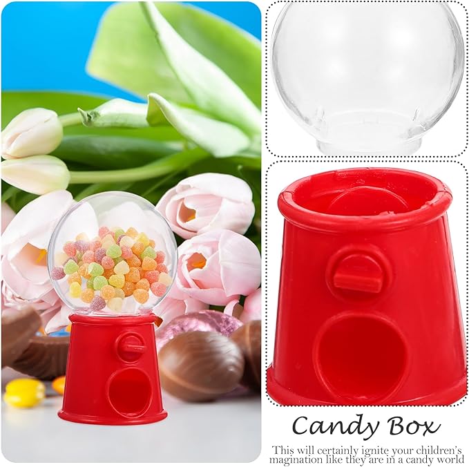 Amosfun 24pcs Mini Gumball Machines Plastic Candy Bank Twist Candy Bean Vending Machine Dispenser Easter Day Party Supply 2.79 X 2.75 X 1.37 Inches