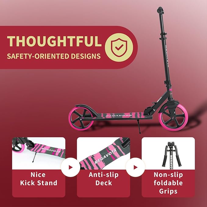Kids & Adults Kick Scooter – 2 or 3 Wheel Options (LED on 3-Wheel) for Outdoor Fun & Commuting, Foldable and Portable, Adjustable Handle, Anti-Slip Deck (Ages 3 to Adult),Birthday Gift