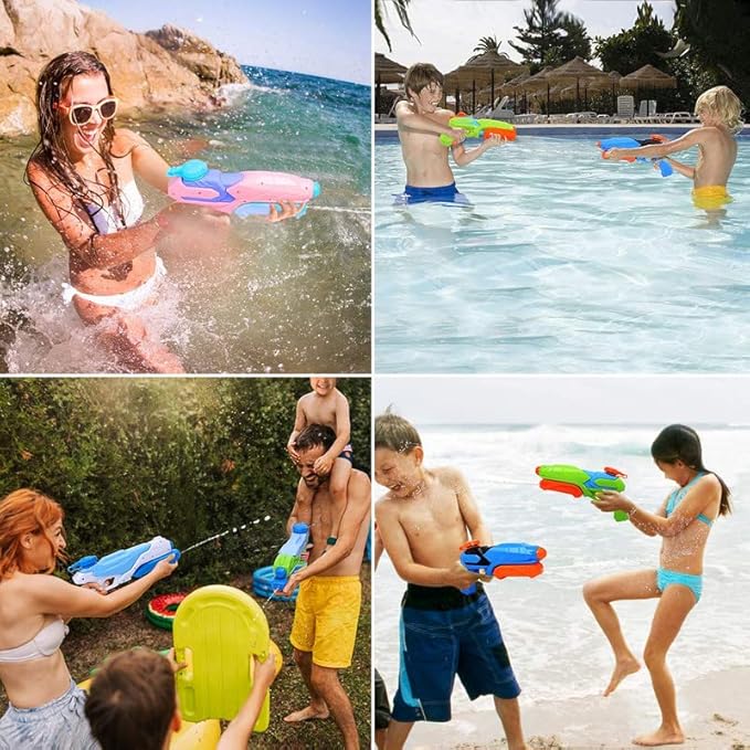 Water Guns for Kids 6 Pack Ages 4-8-12 Squirt Guns Water Pistol Super Soaker Blaster Bulk Long Range Water Fighting Toys Best Gifts for Boys Girls Adults Summer Swimming Pool Outdoor