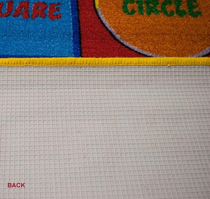 Kids Rug ABC Shape Area Rug 5x7 (Approx : 4'11" X 6' 10") Non Slip Gel Backing