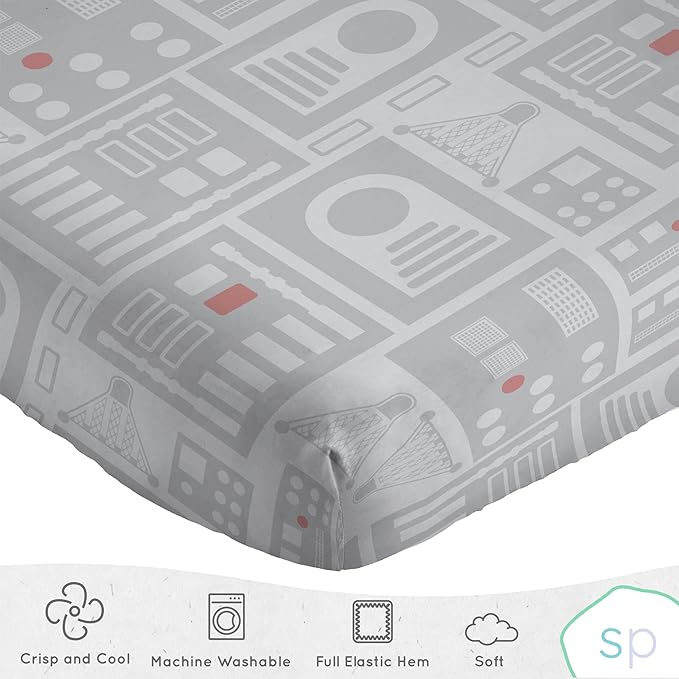 Star Wars Dark Side Darth Vader Tech Full Sheet Set - 4 Piece 100% Organic Cotton Sheets with Pillow Cover - GOTS & Oeko-TEX Certified