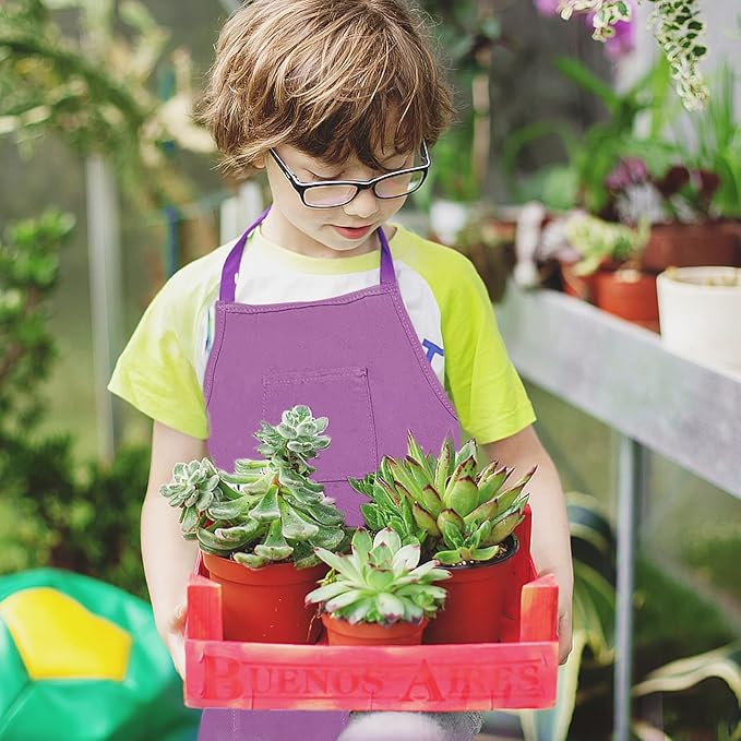 16Pcs Kids Gardening Tools Outdoor Toys Set Backyard Play with 93 PCS DIY Flower Garden Building Preschool Activities (Purple)