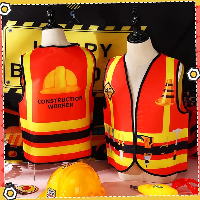 Panitay 12 Pcs Kids Community Helper Dress up Vest, Boy & Girl Career Cosplay Party Costume for Toddlers Occupation Role Play