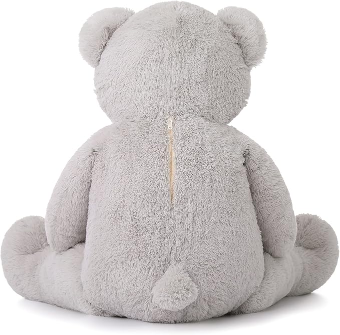 MorisMos Smile Giant Teddy Bear, 51inch Large Stuffed Bears with Big Footprints, Big Stuffed Animals Cuddly Plush Gifts for Girlfriends, Boyfriend, Gray