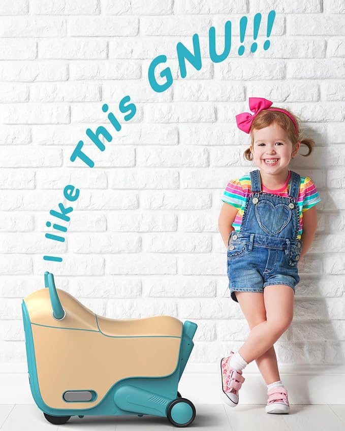 Gyroor GNU Kids Electric Ride-On Car with Flashing Wheels, Adjustable Speeds and 14L Storage, Electric Vehicles for Kids Aged 4-9 Years, 2-in-1 Ride-On and Storage, for Indoor, Outdoor, and Travel Use