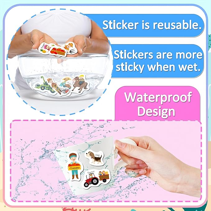 6 Set Reusable Sticker Books for Toddlers 2-4 Years, Sticker Book for Kids, Toddler Airplane Travel Essentials for Kids
