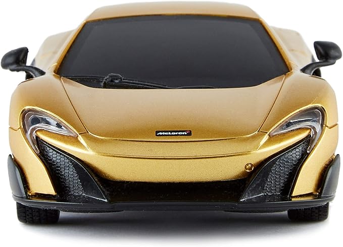 CMJ RC Cars McLaren 675LT Officially Licensed Remote Control Car 1:24 Scale Working Lights 2.4Ghz Gold. Great Kids Play Toy Auto