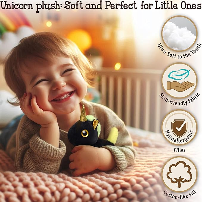 Naturally KIDS Stuffed Animal, Toddler Gifts for Boys, Girls, Plush Unicorn Toys Set 6