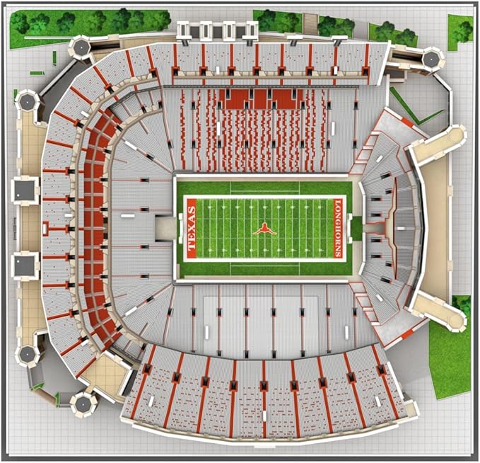 Pro-Lion 3D Jigsaw Puzzle of Darrell K Royal–Texas Memorial Stadium -104 Pieces | Home of Texas Longhorns | NCAA Football Gifts for Age 7+