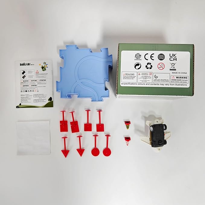 Plastic Floor Puzzles for Kids with Airplane Toy Car, Puzzle Track Car Play Set, Educational Toys for 2 3 4 5 6 Year Old Boys, 2 3 4 5 6 Year Old Boy Birthday Gift, Kids Toys Boys 3-5