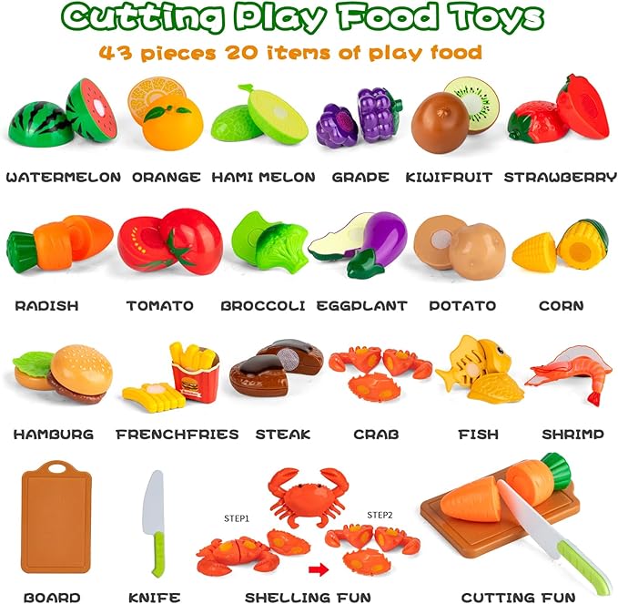 80PCS Kids Camping Toys Set with Play Tent Campfire Toys,Toy BBQ Grill Set,Pretend Cutting Play Food Set for Kid Kitchen, Indoor Outdoor Toys Pretend Playset for Toddler,Gifts for Boys Girls