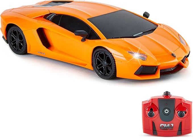 CMJ RC Cars Lamborghini LP700-4 Remote Control RC Car Officially Licensed 1:24 Scale Working Lights 2.4Ghz. Great Kids Play Toy Auto (Orange)