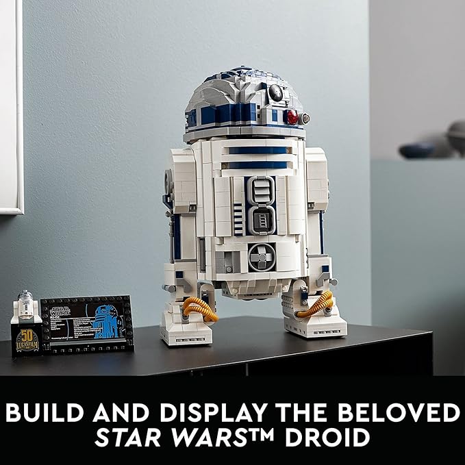 LEGO Star Wars R2-D2 Building Set - Collectible 3D Puzzle for Adults, Ages 18+ - Display for Room or Office Desk - Info Plaque Included - Gift Idea for Fans - 75308