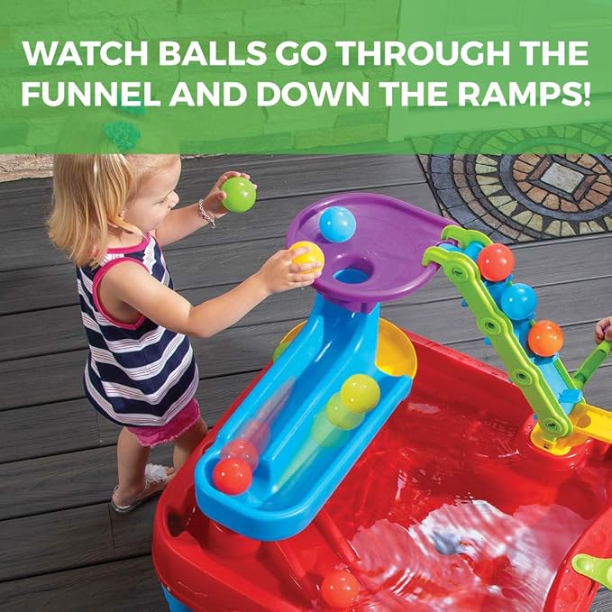 Step2 Stem Discovery Ball Table, Kids Water Table Activity Sensory Playset, Summer Outdoor Toys, 13 Piece Water Toy Accessories, For Toddlers 2+ Years Old