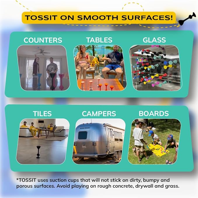 TOSSIT Game Suction Cup Darts, Toss Game Perfect Family and Party, Silicone Throwing Game for Backyard, Indoor and Outdoor Fun, Starter Pack