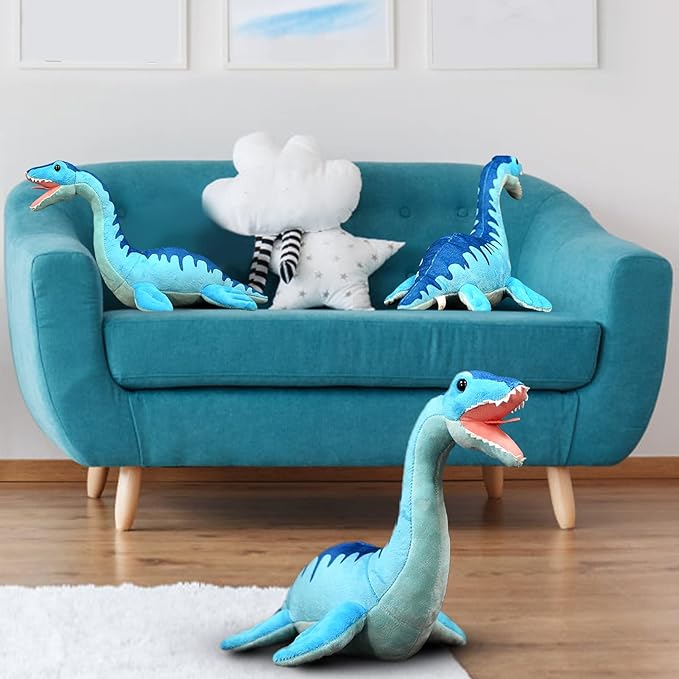 Tiny Heart Simulation Plesiosaur Plush Toy, 15 Inch Plesiosaur Dragon Stuffed Animals Realistic Doll Home Decor Collectibles Soft for Kids Boys
