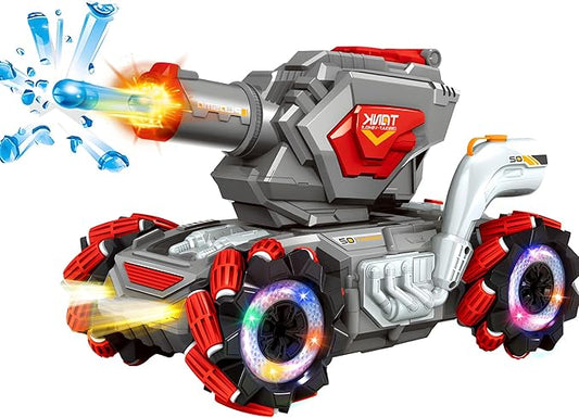 RC Tank That Shooting BBS - Remote Control 4WD Battle Stunt Car, Fires Soft BBS, 360° Spins, LEDs & Music, Indoor & Outdoor Backyard Play, Great Gift Toy for Boys & Girls