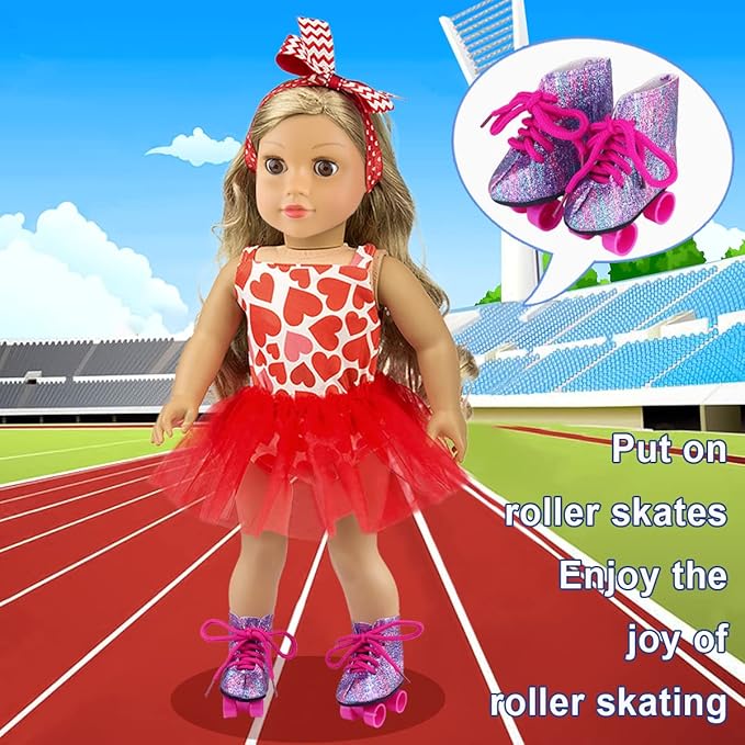 Ecore Fun 18 Inch Girl Doll Accessories - 9 Pairs of Shoes & 4 Pairs of Colorful Socks