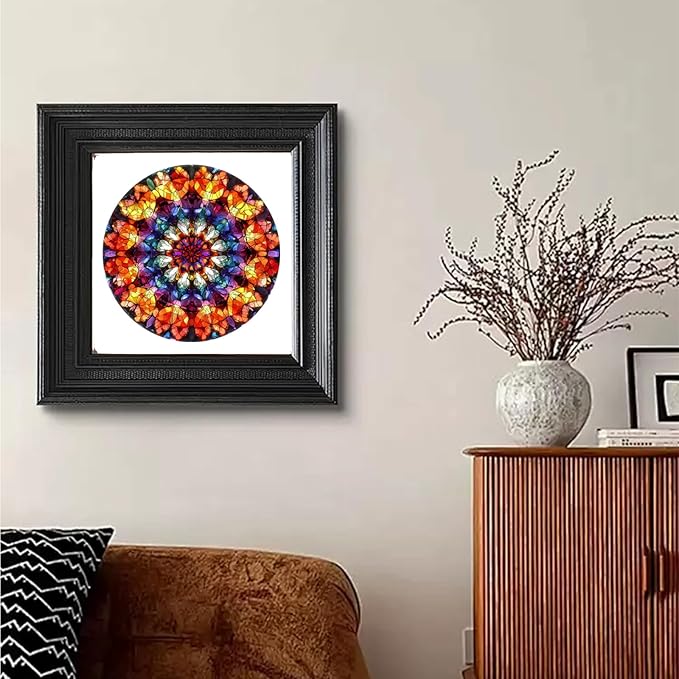 Wooden Jigsaw Puzzles - Crystal Mandala Wooden Puzzles for Adults 500 Pcs, 16.7'' Luxurious Shaped Wood Puzzle, Beautiful Package, Best Gift Toys for Adults and Kids, Family Game, Brain Games