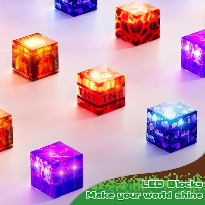 Magnetic Blocks - 150 PCS Dinosaur Volcano Forest Castle Set with Light Up Blocks - Kids Classroom Sensory Toy for Toddlers STEM, Construction Stacking Toy Kids 3+ Boys Girls Christmas Birthday Gifts