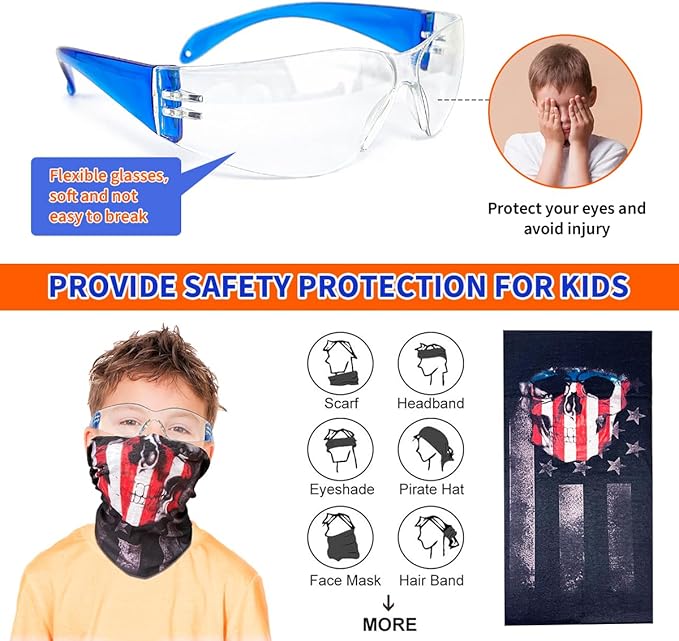 Tactical Vest Kit for Kids, Compatible with Nerf – Includes Vest, 2 Pack Toy Guns, 30 Foam Darts, Goggles, Wristbands, Skull Mask – Great Birthday Gift for Boys and Girls