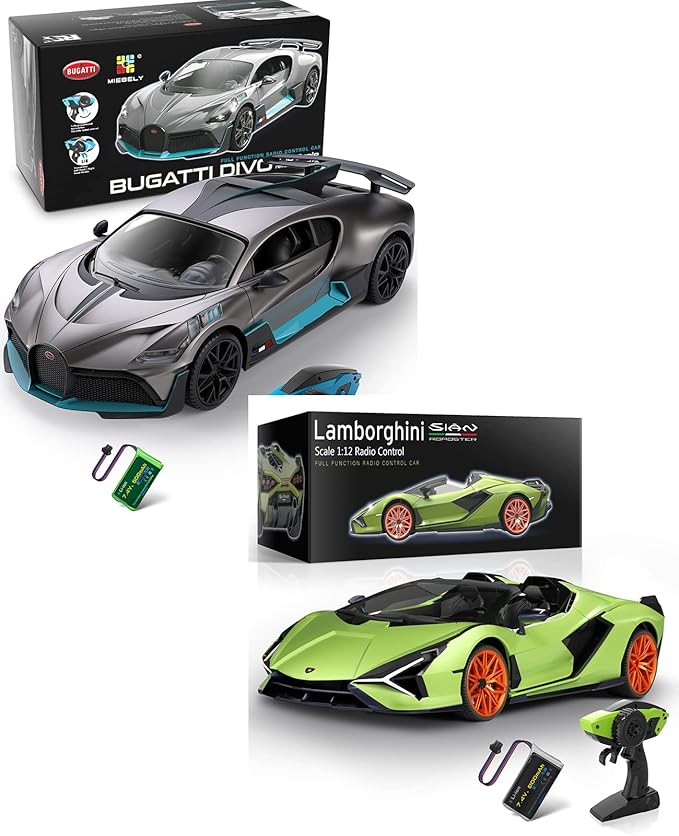 MIEBELY Remote Control Car, Bugatti Divo Rc Cars 12Km/h, 2.4Ghz Licensed Model Car 7.4V Toy Car Headlight for Adults Boys Girls Age 6-12 Years Birthday Ideas Gift