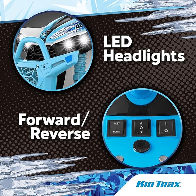 Kid Trax 12V ATV for Boys and Girl Toys - Toddler Ride On ATV, Kids' Electric Vehicle, ATV Quad Car Toy w/ 2 Speed, Led Headlights, Four Wheelers Ride On Toy, Max Weight 77 lb, Ages 3-8, ICE Blue