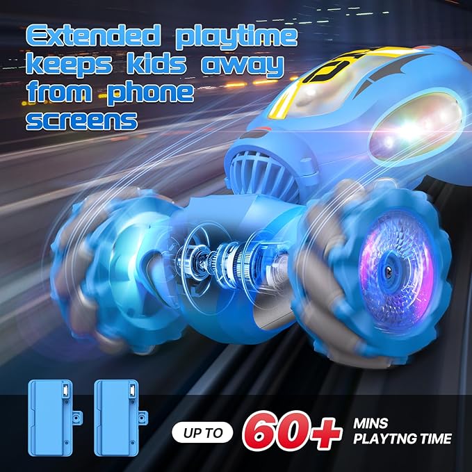 Remote Control Car,Gesture Sensing Rc Stunt Car for Boys,2.4GHz 4WD Toy Cars with Lights Music Spray Birthday Gifts for Teen & Girls,360°Rotate Transform Drift Rc Cars for Boys Age 5 6 7 8 9 10