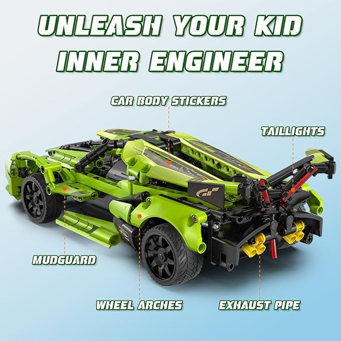 WISEPLAY Model Cars to Build for Adults and Kids 9-12 Year - STEM Kits for Kids Age 8-10 - Build Your Own Remote Control Car - STEM Toys for 10+ Year Old Boys - Gifts for Boys & Girls 10-14 Years Old