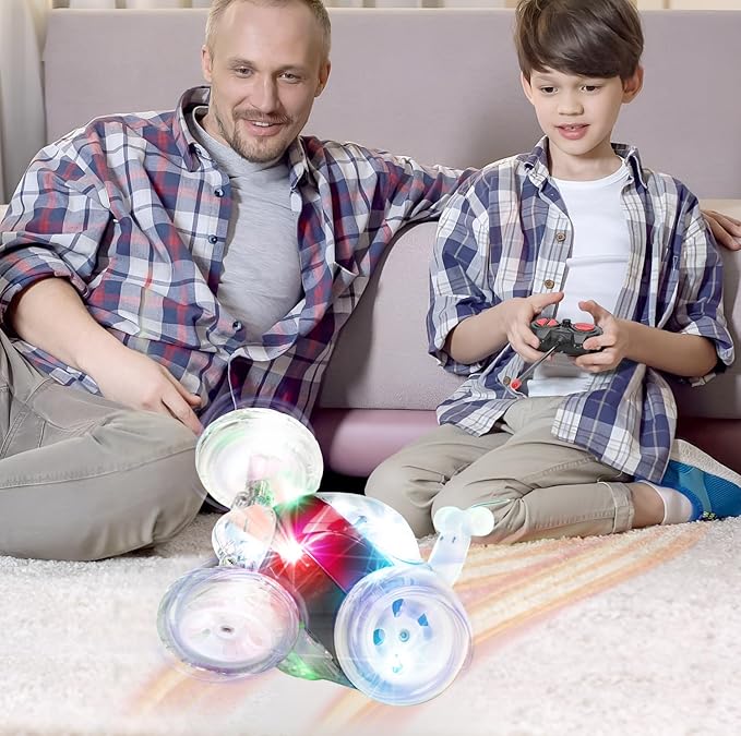 Mindscope Turbo Twisters RED 27 MHz Bright LED Light Up Stunt RC Remote Control Vehicle