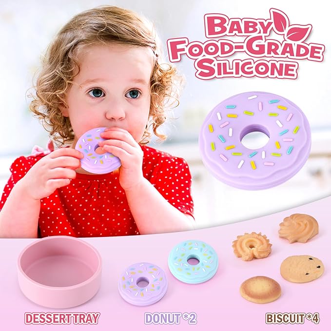 Lorfancy 20 Pcs Silicone Tea Party Set for Little Girls Kids Toddlers Tea Set with Tea Pot Cups Food Pretend Play Kitchen Accessories Christmas Birthday Gift for Girls Age 2 3 4 5 6 Year Old Toys