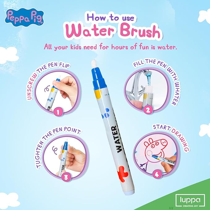 Kids Toys Water Doodle Mat - Peppa Pig Reusable Painting Writing Color Doodle Mat Drawing Board, Toddler Educational Toys for Age 3 and Up Year Old Girls & Boys (50cm x 70cm)