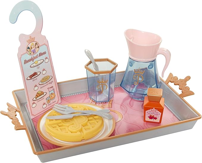 Disney Princess Style Collection Room Service Pretend Play Toy Set - with Serving Tray, Plate Cover, Pitcher & More for A Great Pretend Travel Experience - Girls Ages 3+