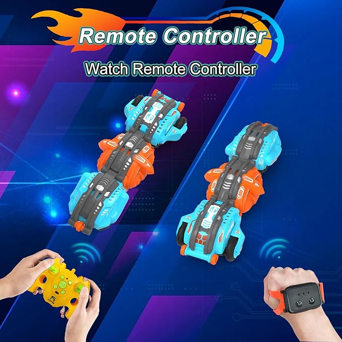 Remote Control Car, RC Stunt Snake Car 360° Roll with Hand Gesture Sensing and Touch Rotation, Super Fast Racing Car for Christmas Birthday Gift, Indoor/Outdoor Toys for 6-12 Year Old Boys Girls